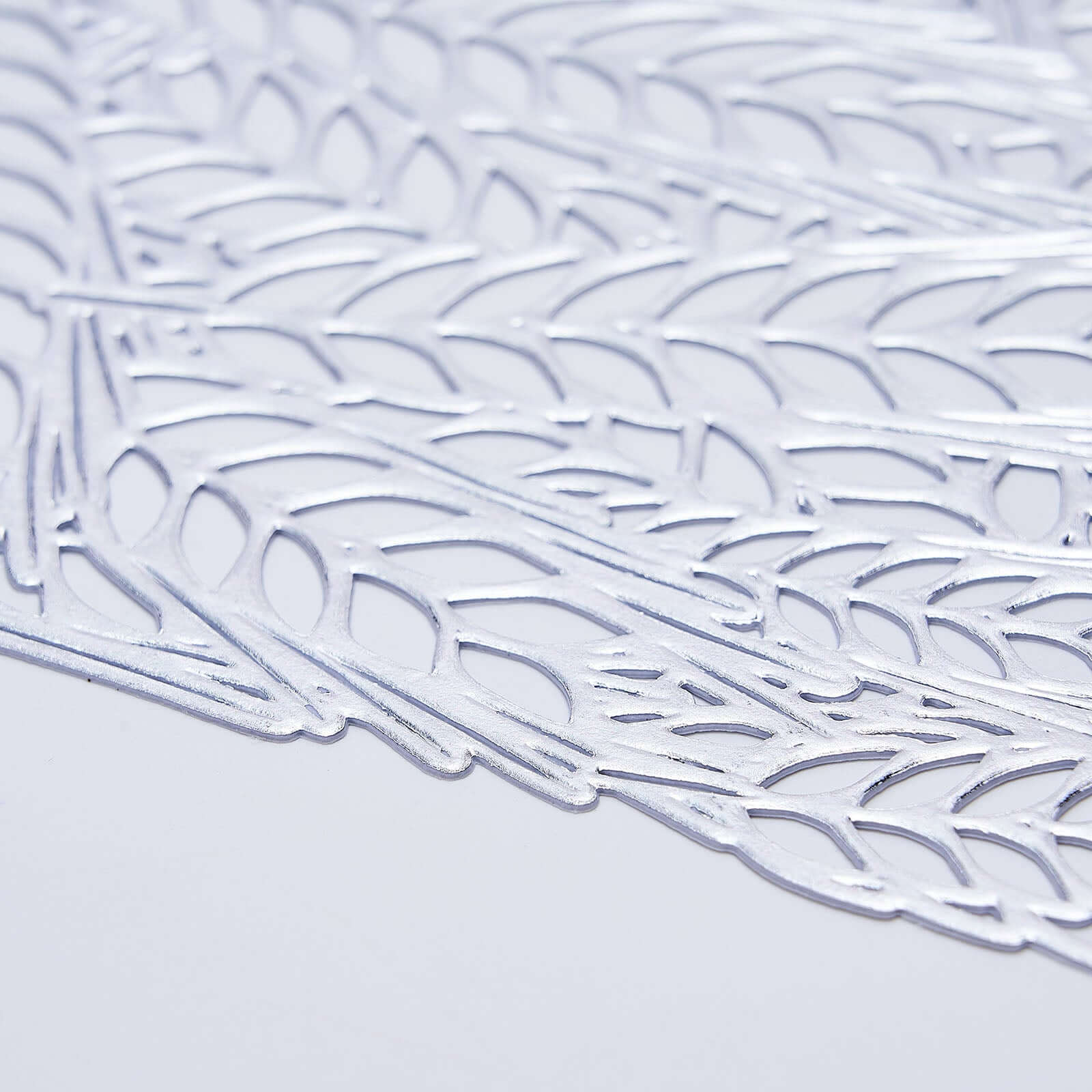 6-Pack Table Mats Wheat Design Silver - Vinyl Rectangle Non-Slip Surface for Stylish Settings 12"x18"