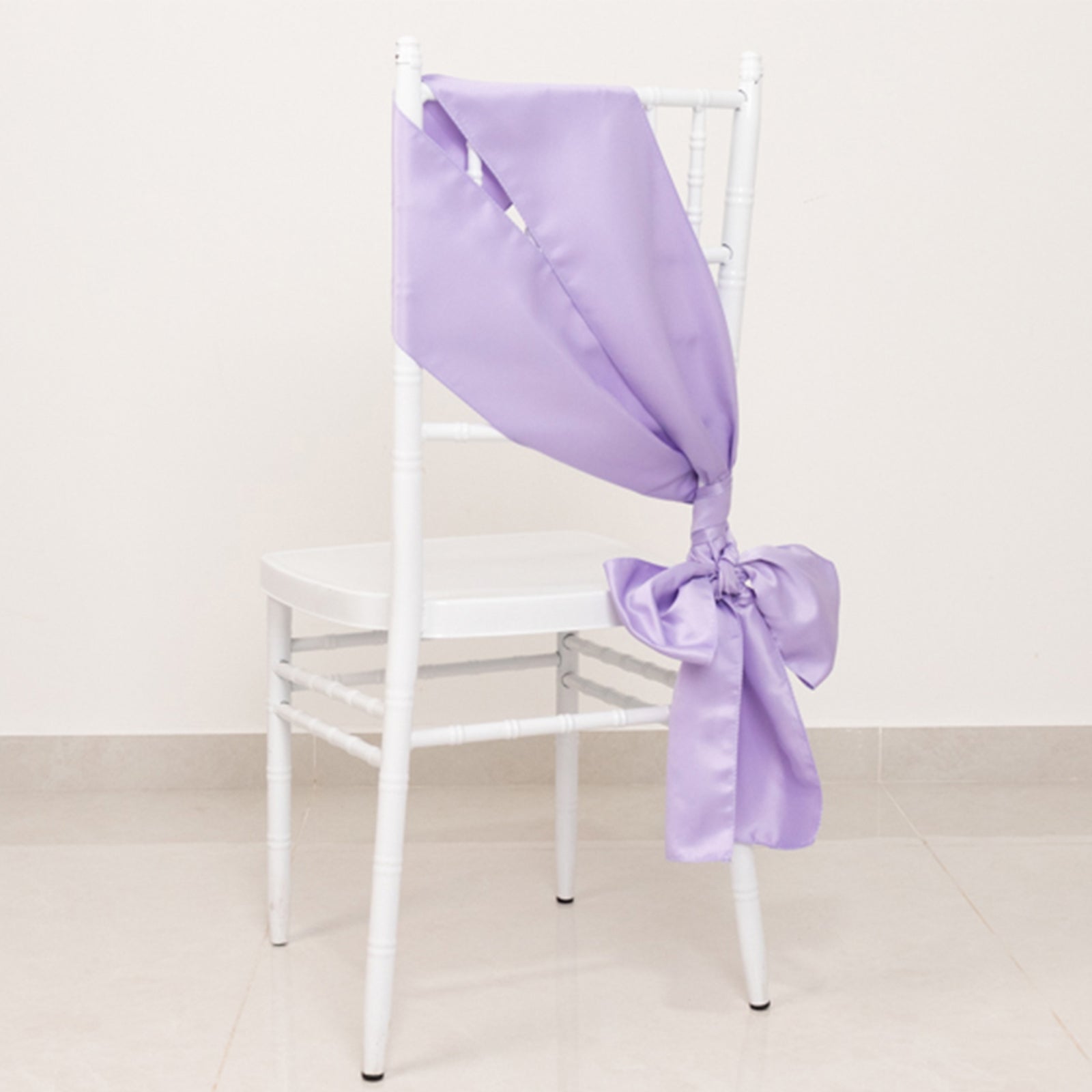 5 Pack Lamour Satin 6"x106" Chair Sashes Lavender Lilac - Stylish Reusable Decorative Bows