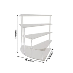 4-Tier Acrylic Cupcake Display Stand Silver Spiral Stairway Design - Stylish Reusable Multi Level Serving Tray Organizer Shelf Riser for Dessert Perfume Retail Jewelry & Collectibles 17"