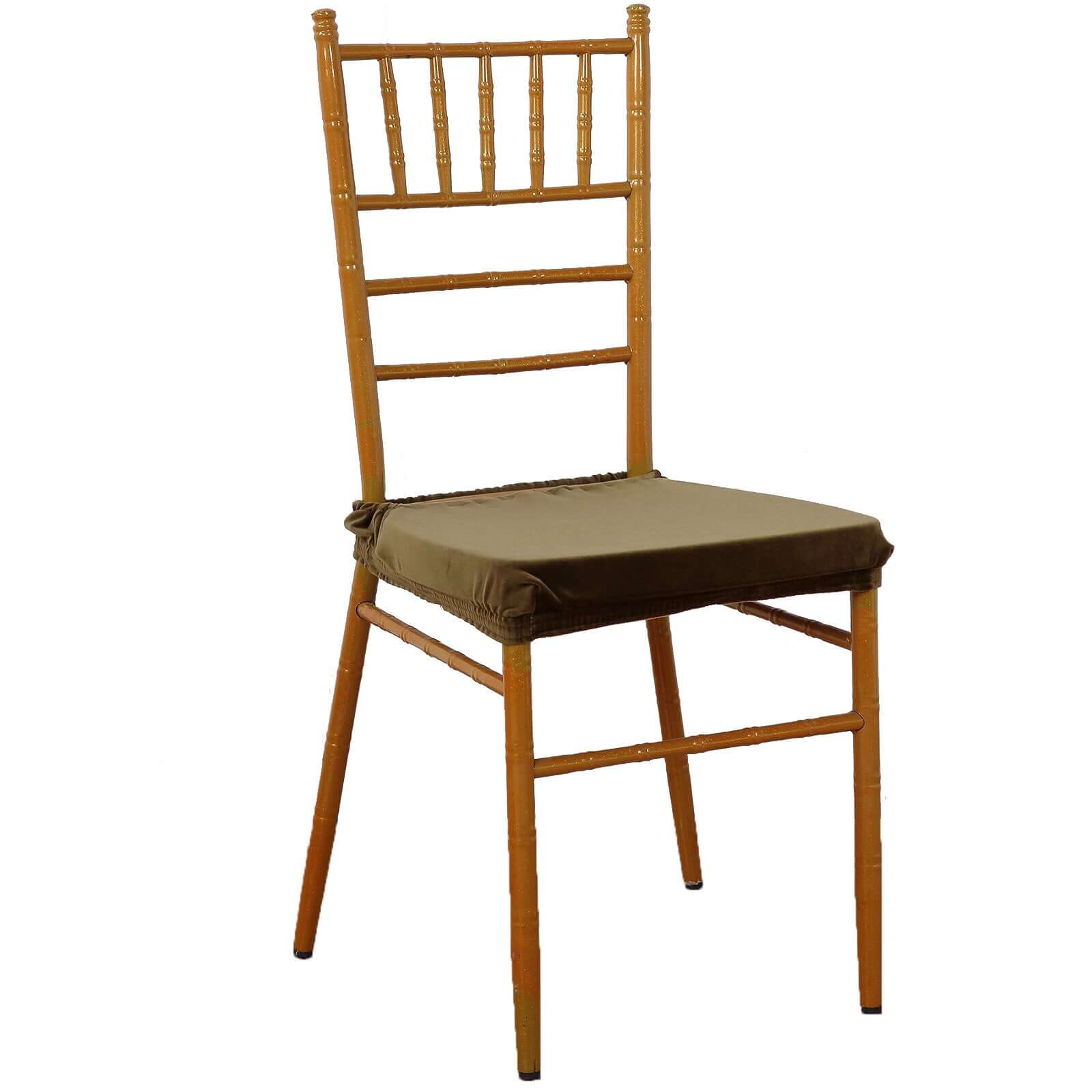 Velvet Chair Cushion Protector Stretch with Tie for Dining Chairs Olive Green - Durable Cover for Formal Gatherings