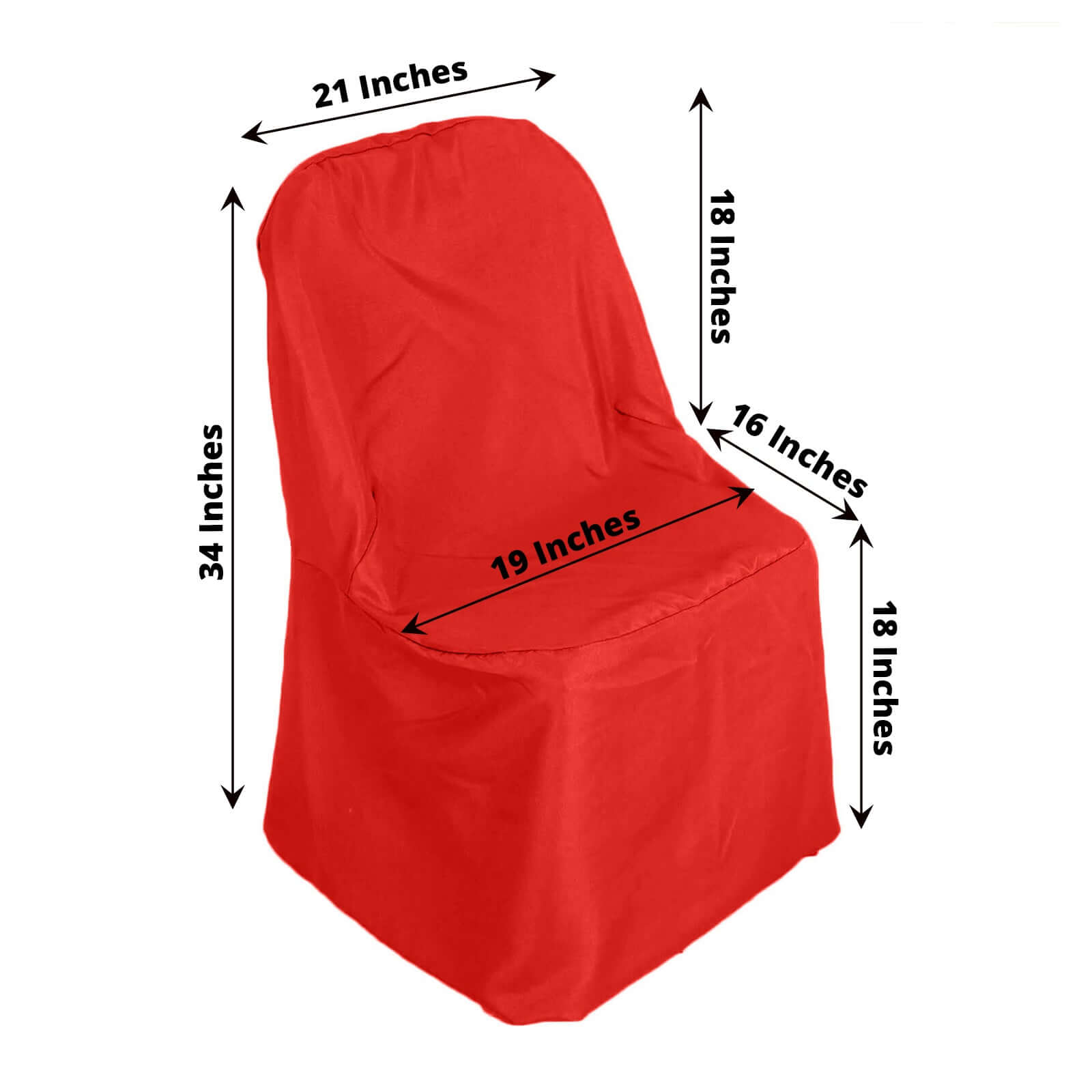 Polyester Slip On Folding Chair Covers Red - Stain-Resistant Reusable Durable Fabric