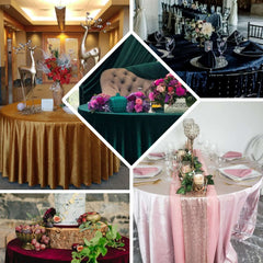 Premium Velvet 120" Round Tablecloth Royal Blue - Reusable Soft & Seamless Table Cover