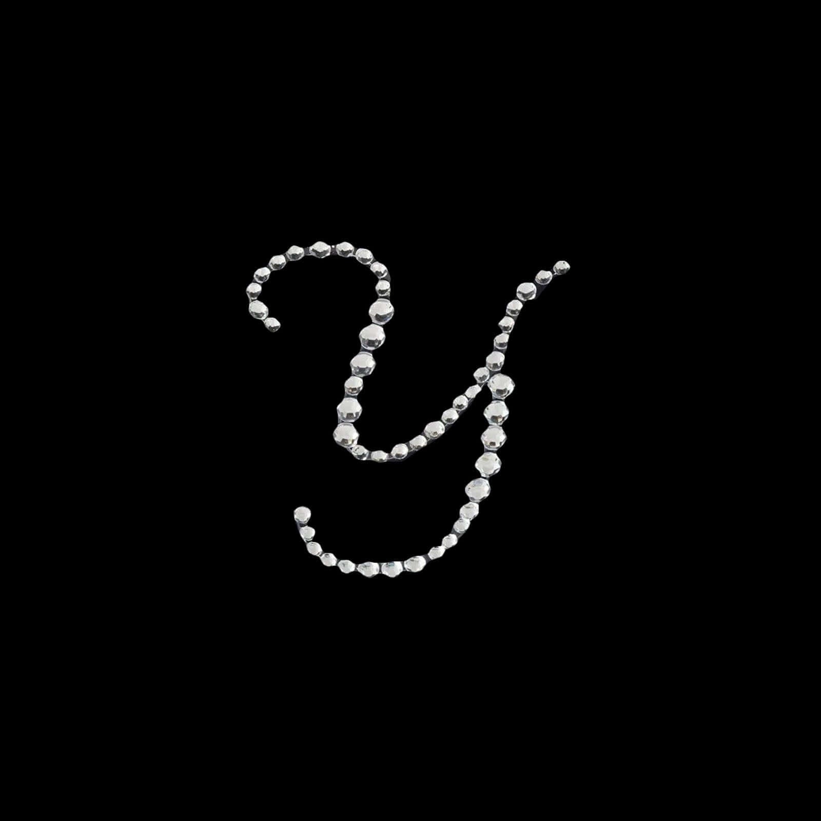 12 Pack 1.5" Clear Rhinestone Monogram Letter Jewel Sticker Self Adhesive DIY Diamond Decor - Y