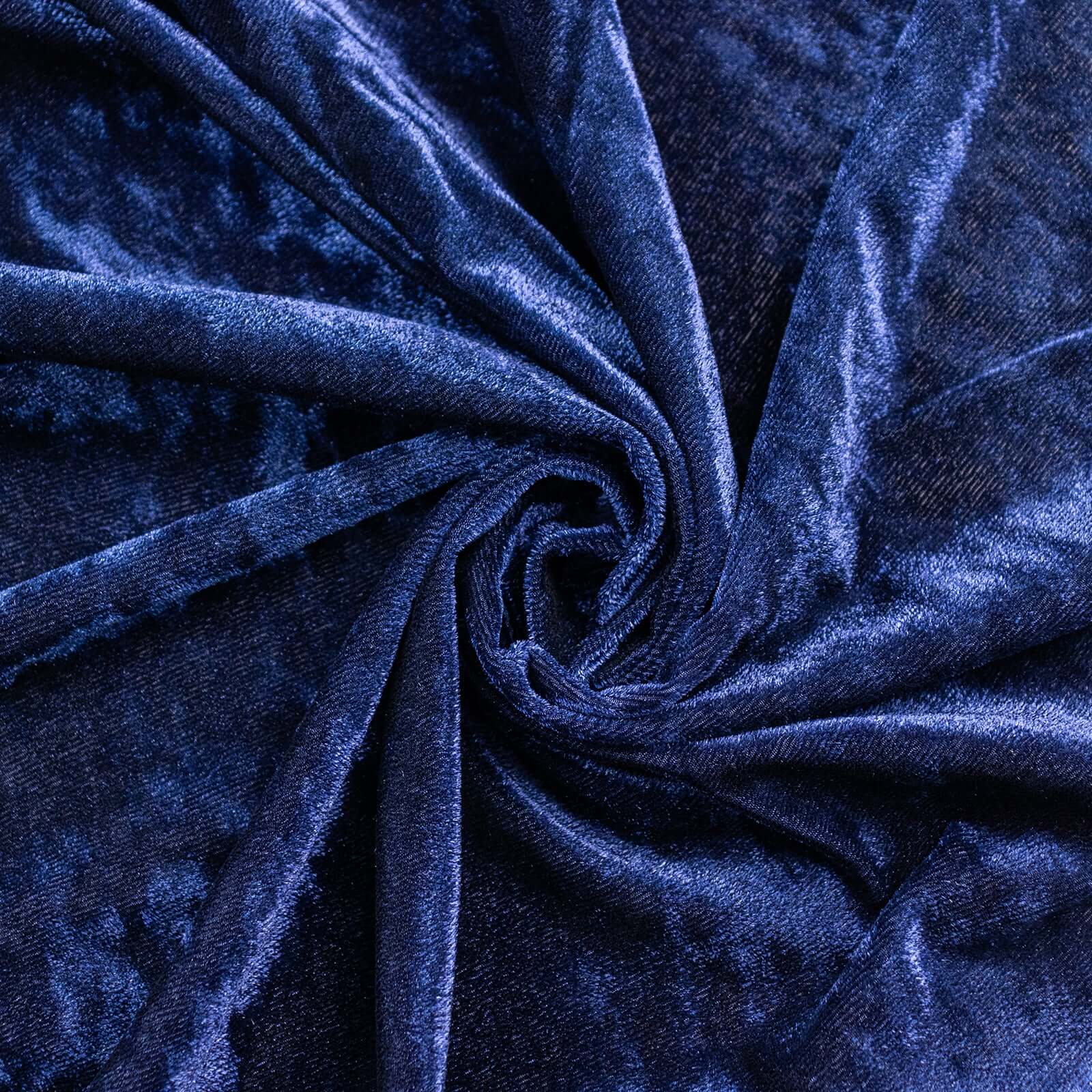 Navy Blue Crushed Velvet Backdrop Curtain – 8ft x 8ft Event Drape with Rod Pocket, Privacy Panel for Photo Booths & Events