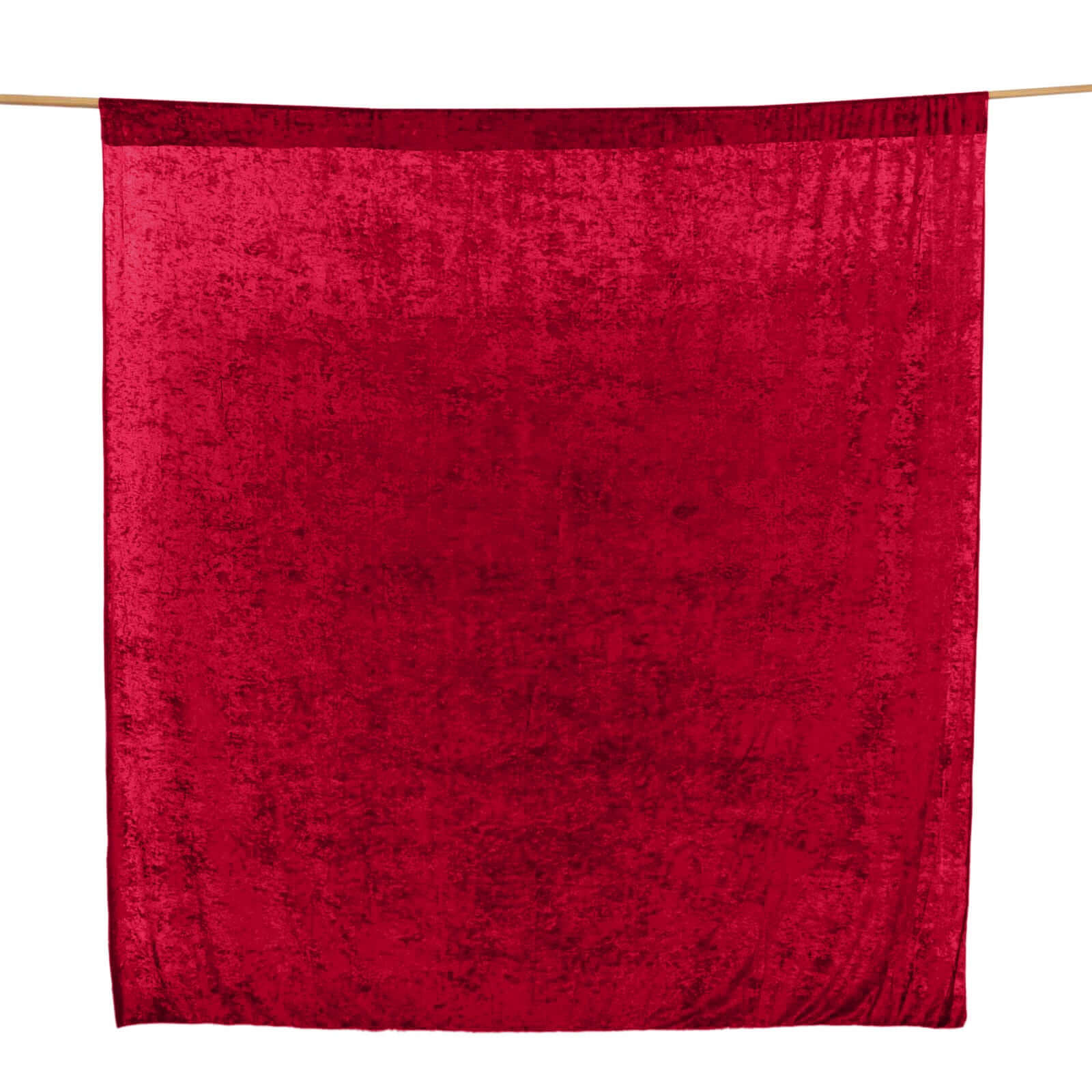 Burgundy Crushed Velvet Backdrop Curtain – 8ft x 8ft Event Drape with Rod Pocket, Privacy Panel for Photo Booths & Events