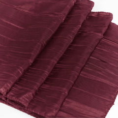 Taffeta 12"x108" Table Runner Burgundy - Accordion Crinkle Design