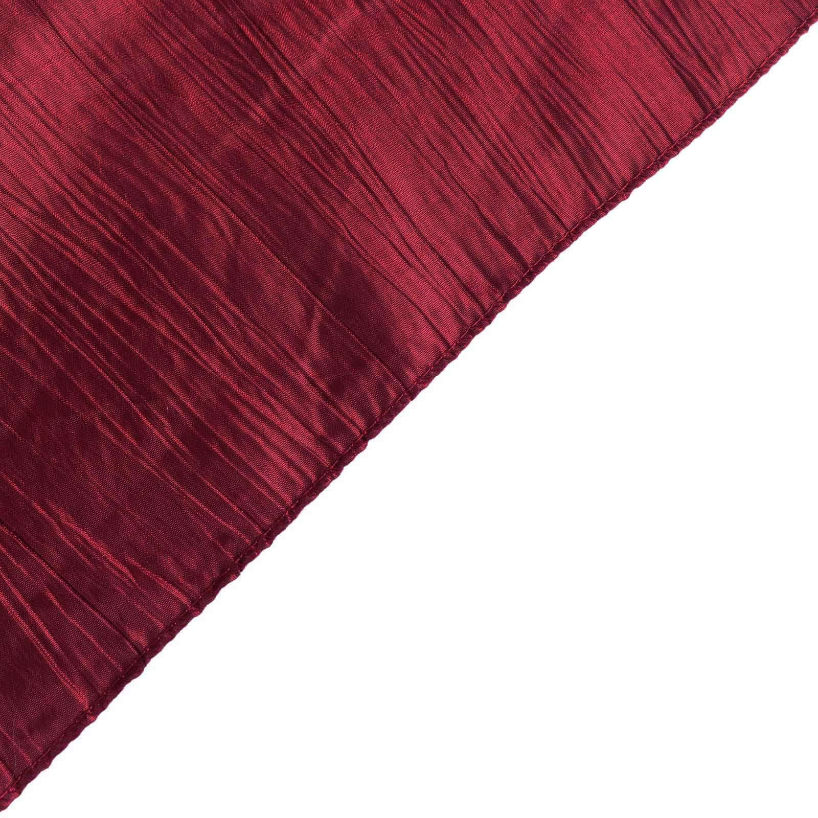 Taffeta 72"x72" Table Overlay Square Tablecloth Burgundy - Accordion Crinkle Table Cover