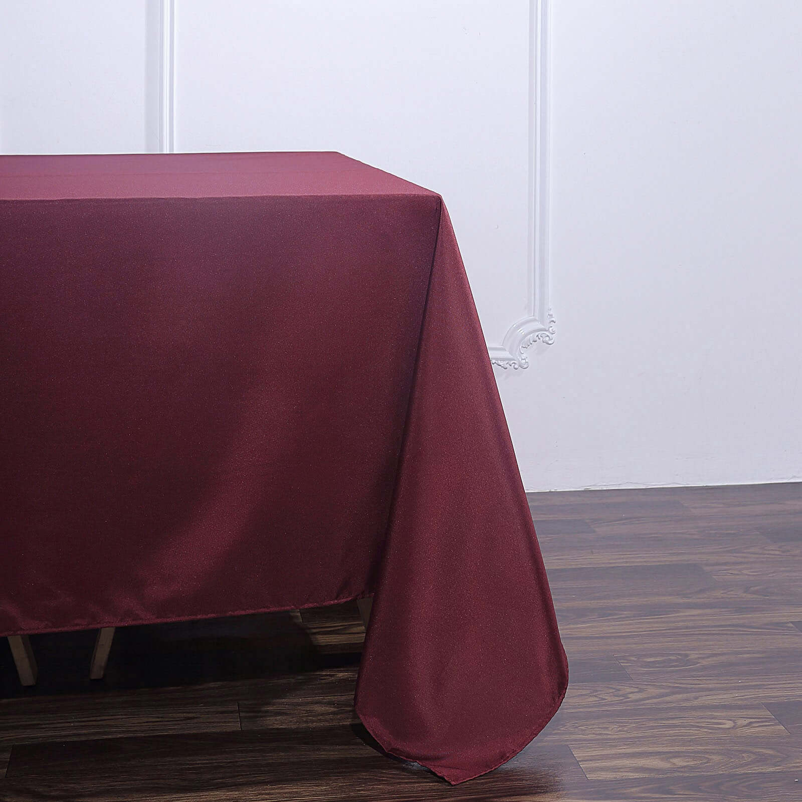 Polyester Square 90"x90" Tablecloth Burgundy - Wrinkle-Resistant & Durable Table Cover