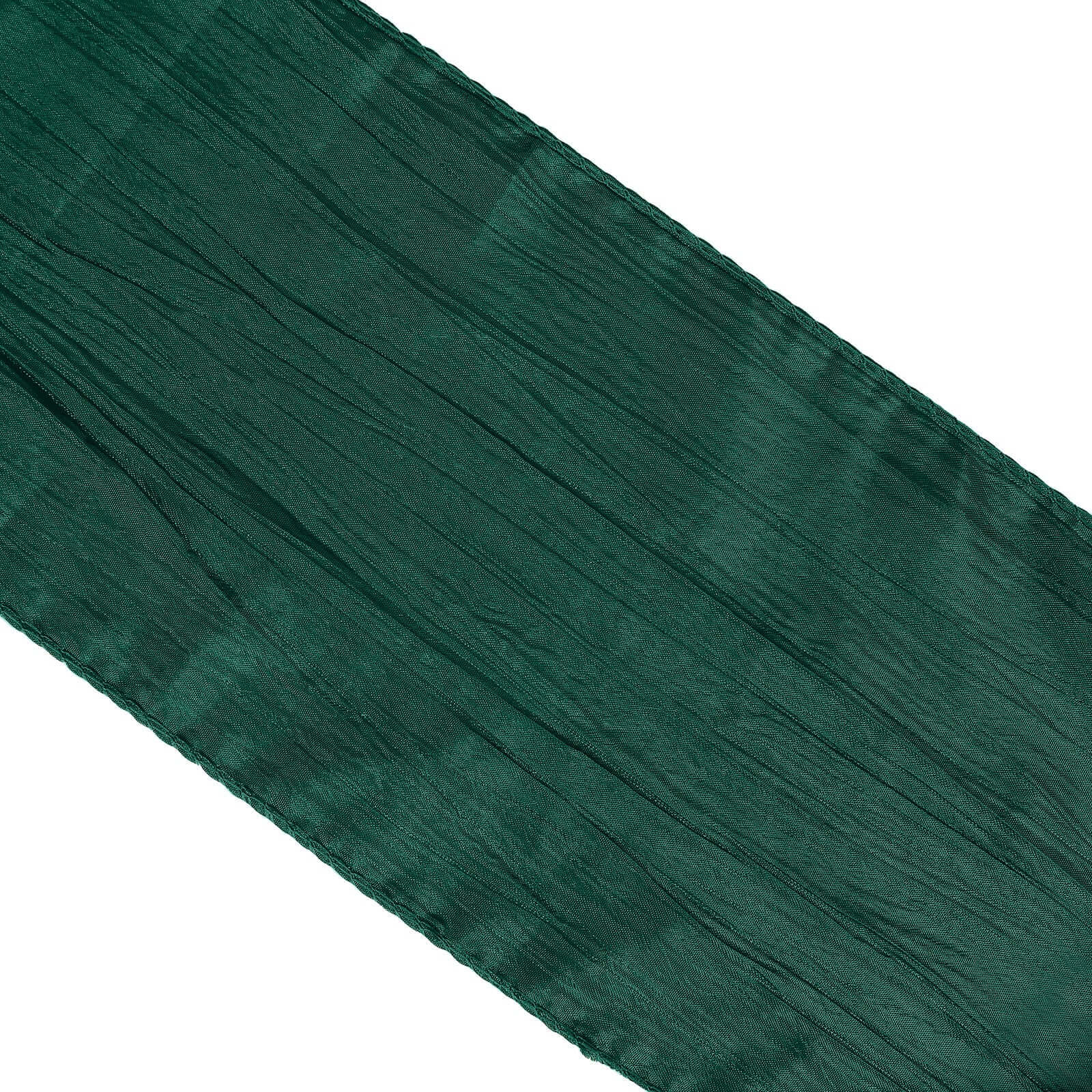 5 Pack Taffeta 6"x106" Chair Sashes Hunter Emerald Green Accordion Crinkle Texture - Stylish Decor for Weddings & Gatherings