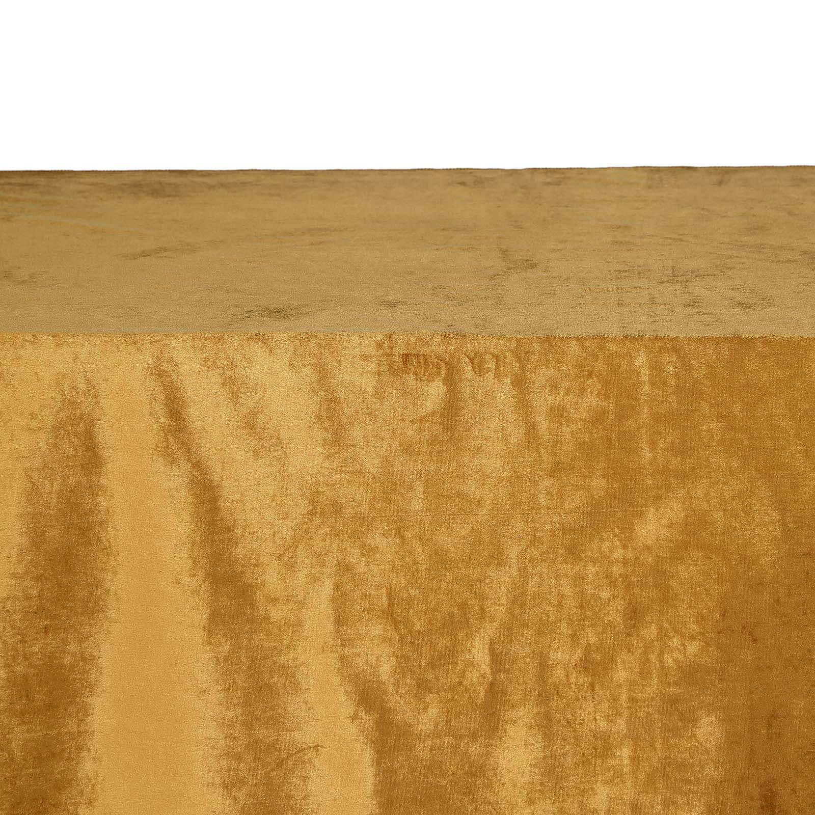 Premium Velvet 90"x132" Rectangle Tablecloth Gold - Reusable Soft & Polished Seamless Table Cover for Luxury Weddings & Events