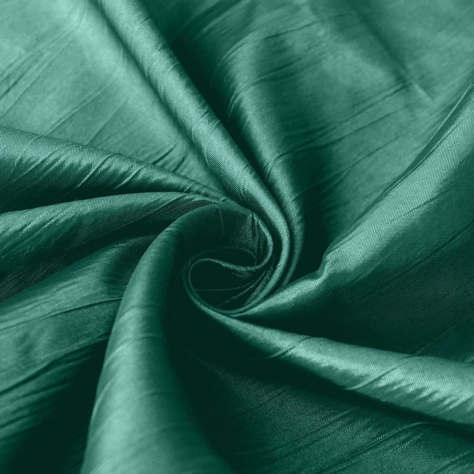 Taffeta 120" Round Tablecloth Hunter Emerald Green - Seamless Accordion Crinkle Table Cover