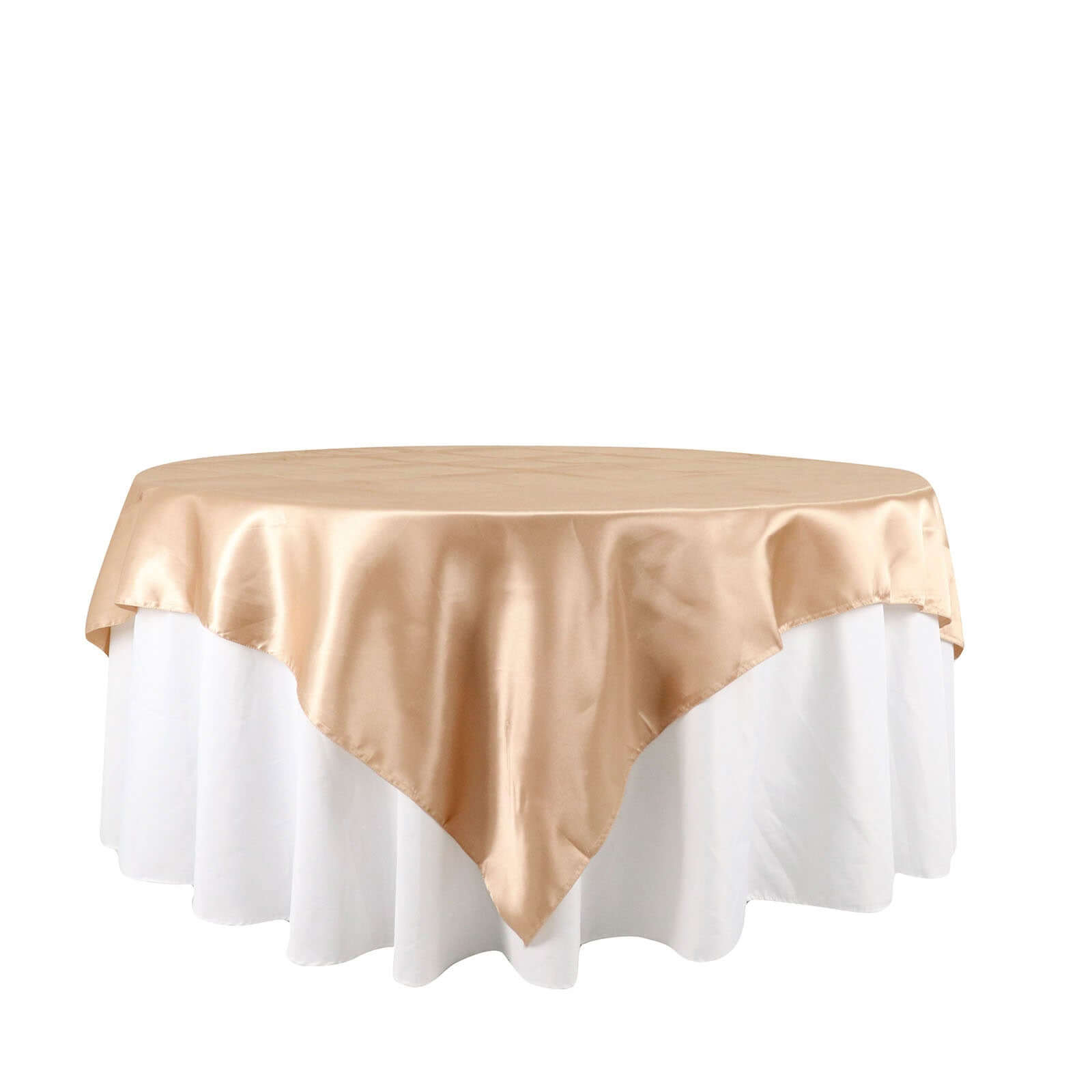 Satin 72"x72" Table Overlay Square Tablecloth Nude - Smooth Finish Table Cover