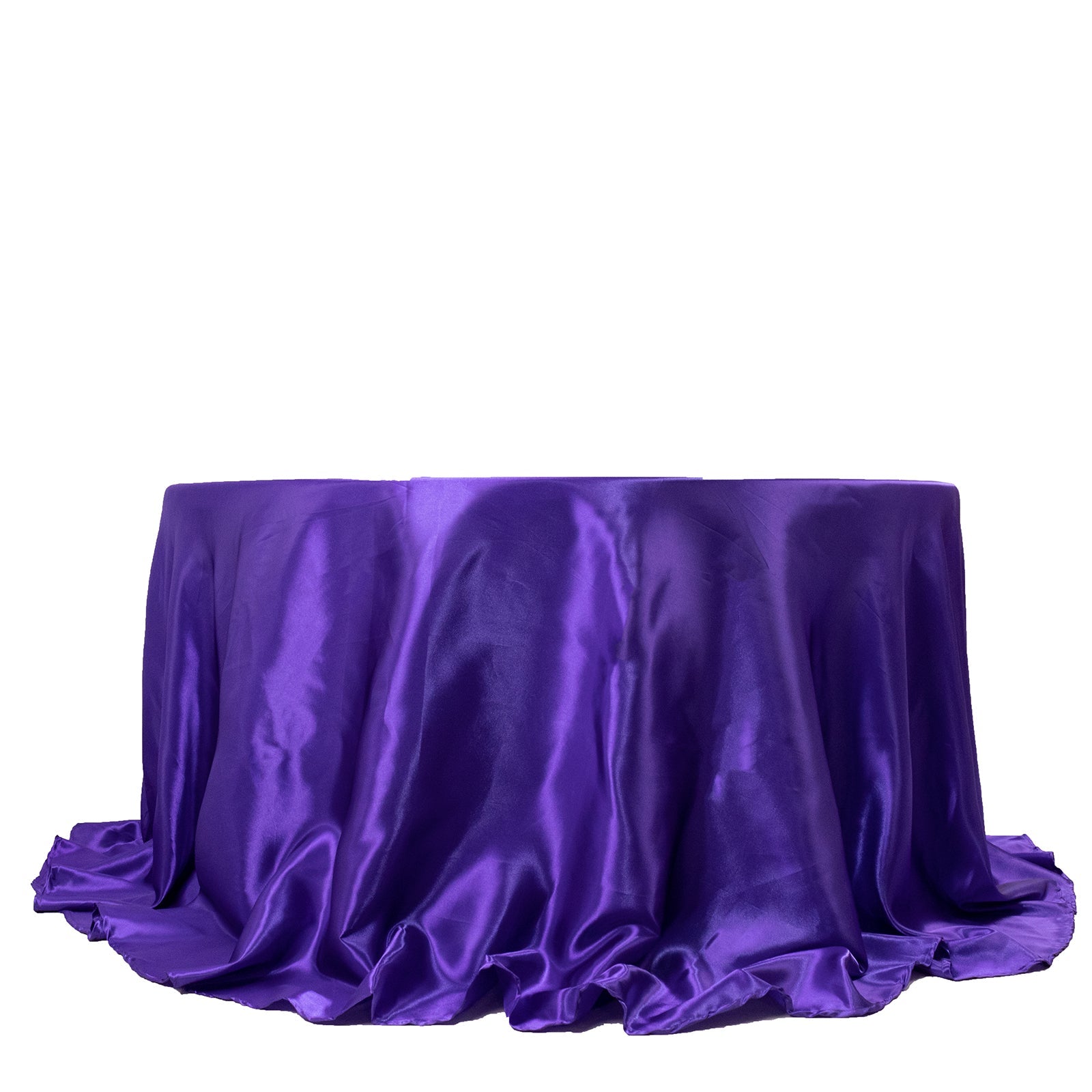 Satin 132" Round Tablecloth Purple - Stylish Seamless Table Cover