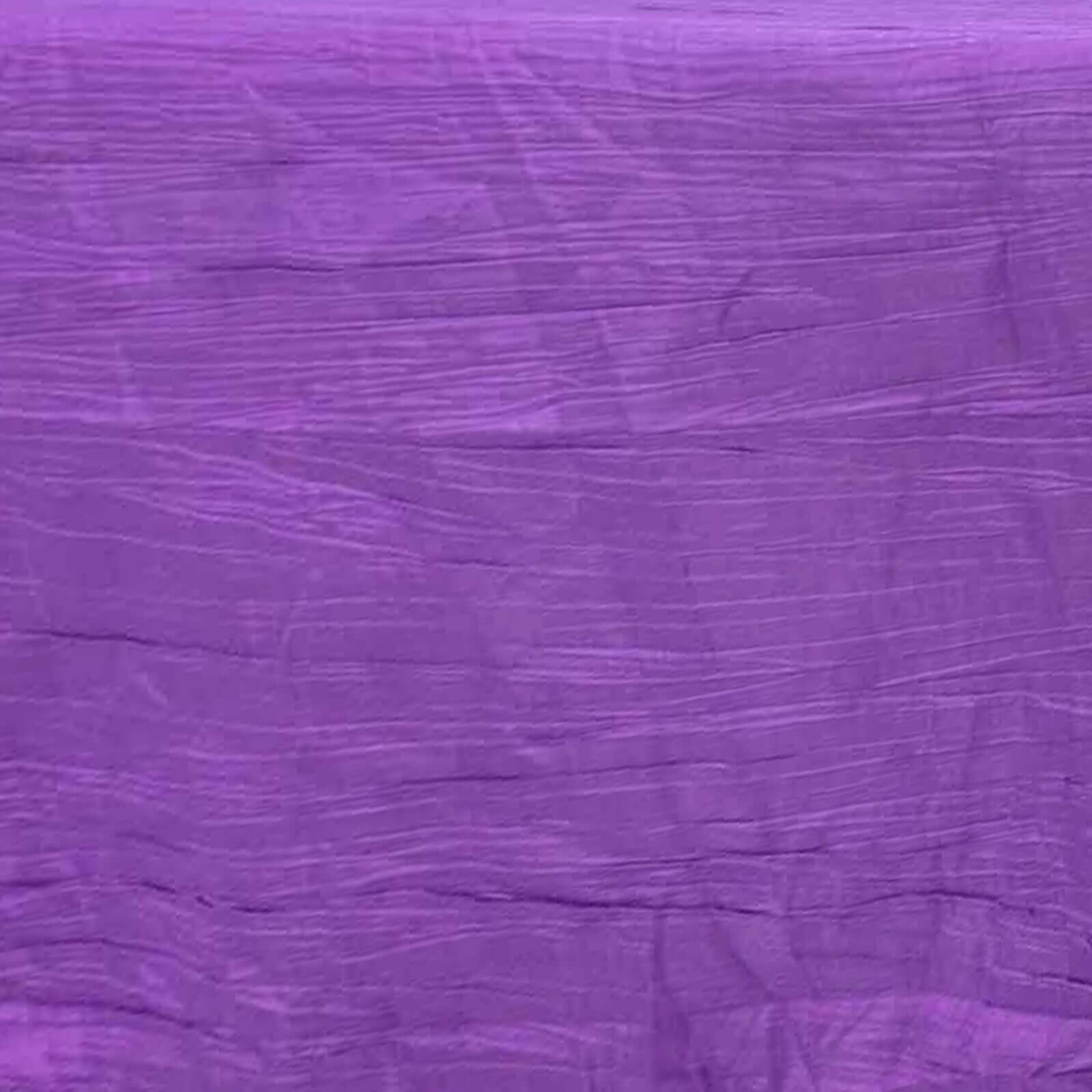 Taffeta 120" Round Tablecloth Purple - Seamless Accordion Crinkle Table Cover