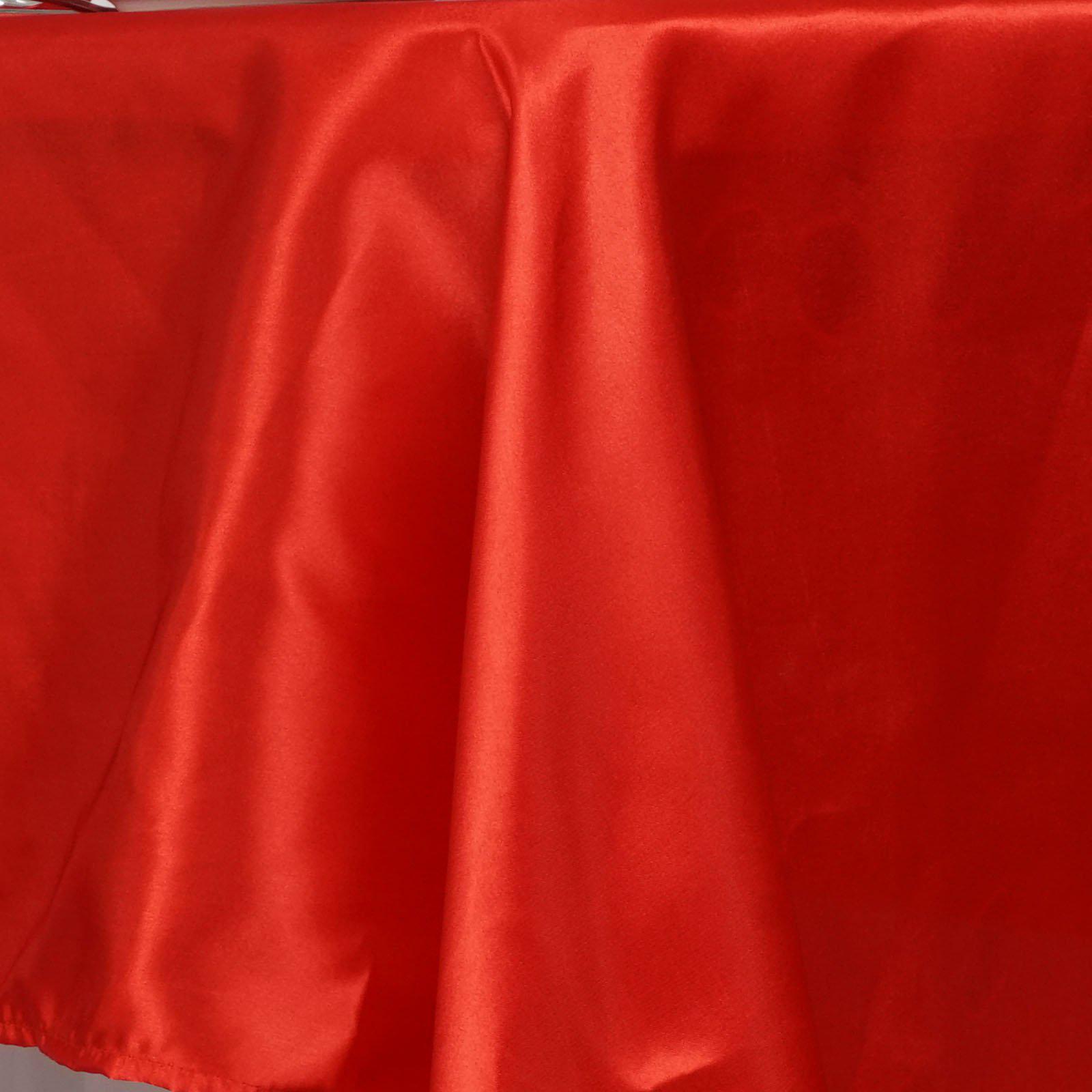 Satin Rectangular 60"x102" Tablecloth Red - Smooth and Lustrous Table Cover