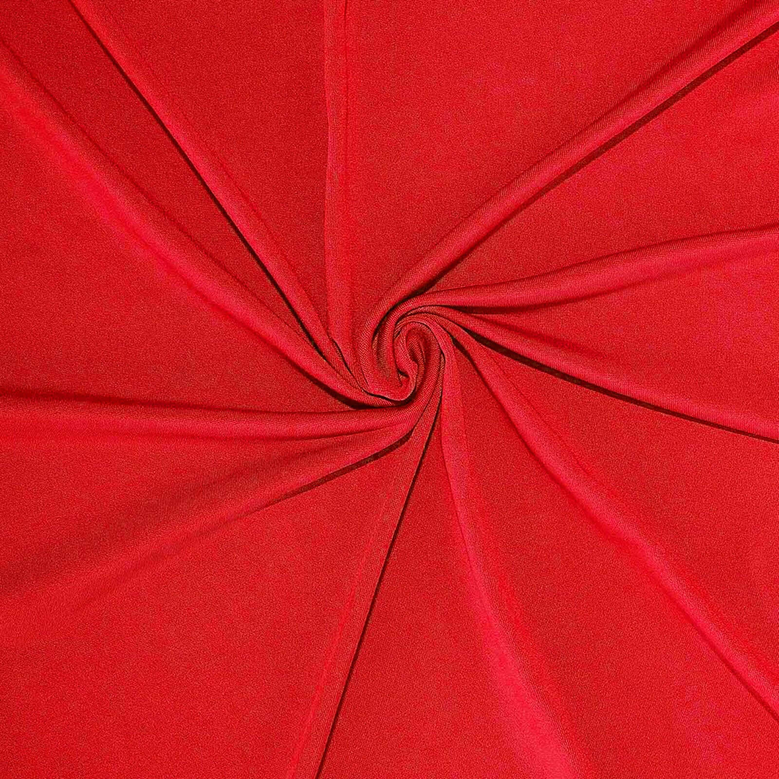 Stretch Spandex 6ft Rectangle Tablecloth Red - Durable Form-Fitting Table Cover