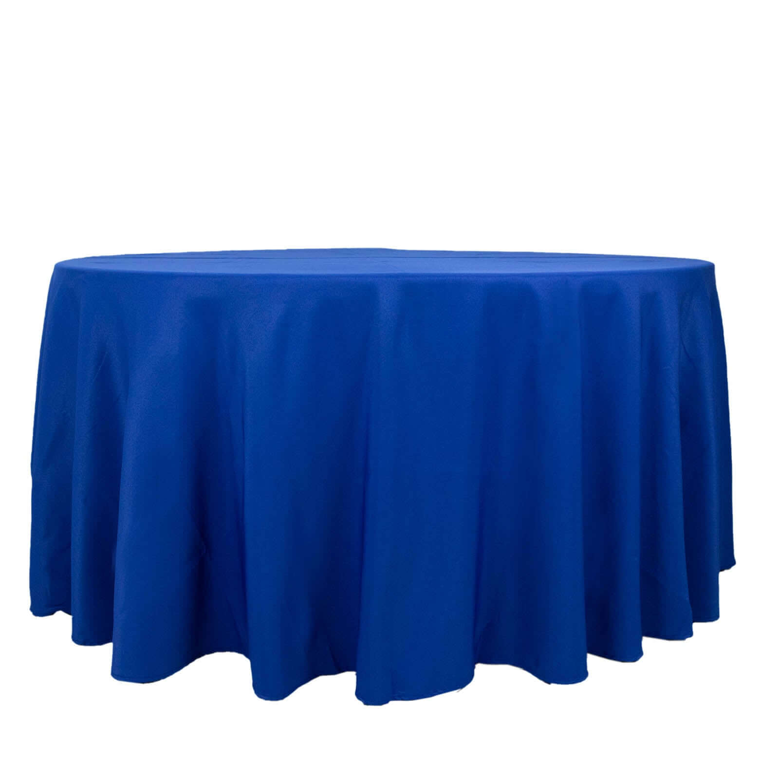 Premium Polyester 120" Round Tablecloth Royal Blue - Seamless 220GSM Wrinkle-Resistant Table Cover
