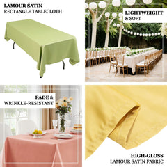Lamour Satin 60"x126" Rectangle Tablecloth Royal Blue - Soft & Silk-Like Table Cover