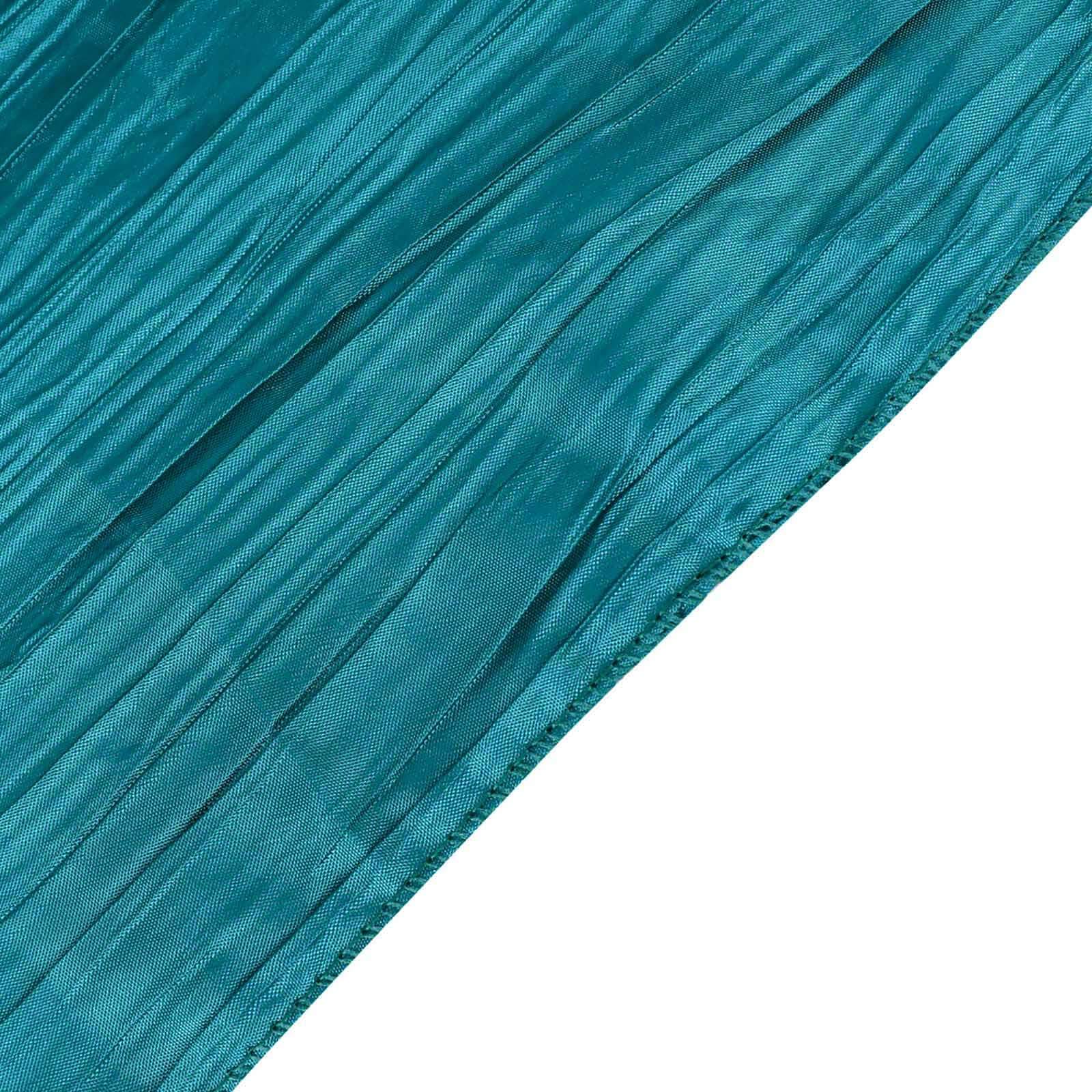 Taffeta 72"x72" Table Overlay Square Tablecloth Peacock Teal - Accordion Crinkle Table Cover