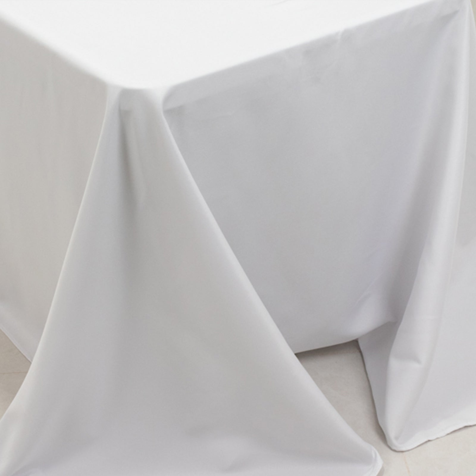 Fire Retardant Premium Polyester 90"x156" Rectangular Tablecloth White - Stylish High-Performance Seamless Table Cover for Large Gatherings