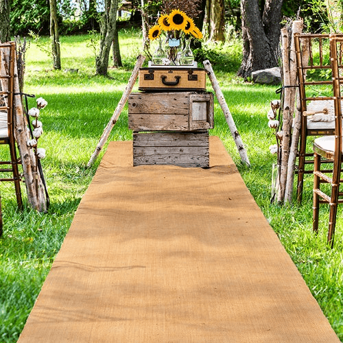 36"x100ft All Natural Jute Burlap Aisle Runner