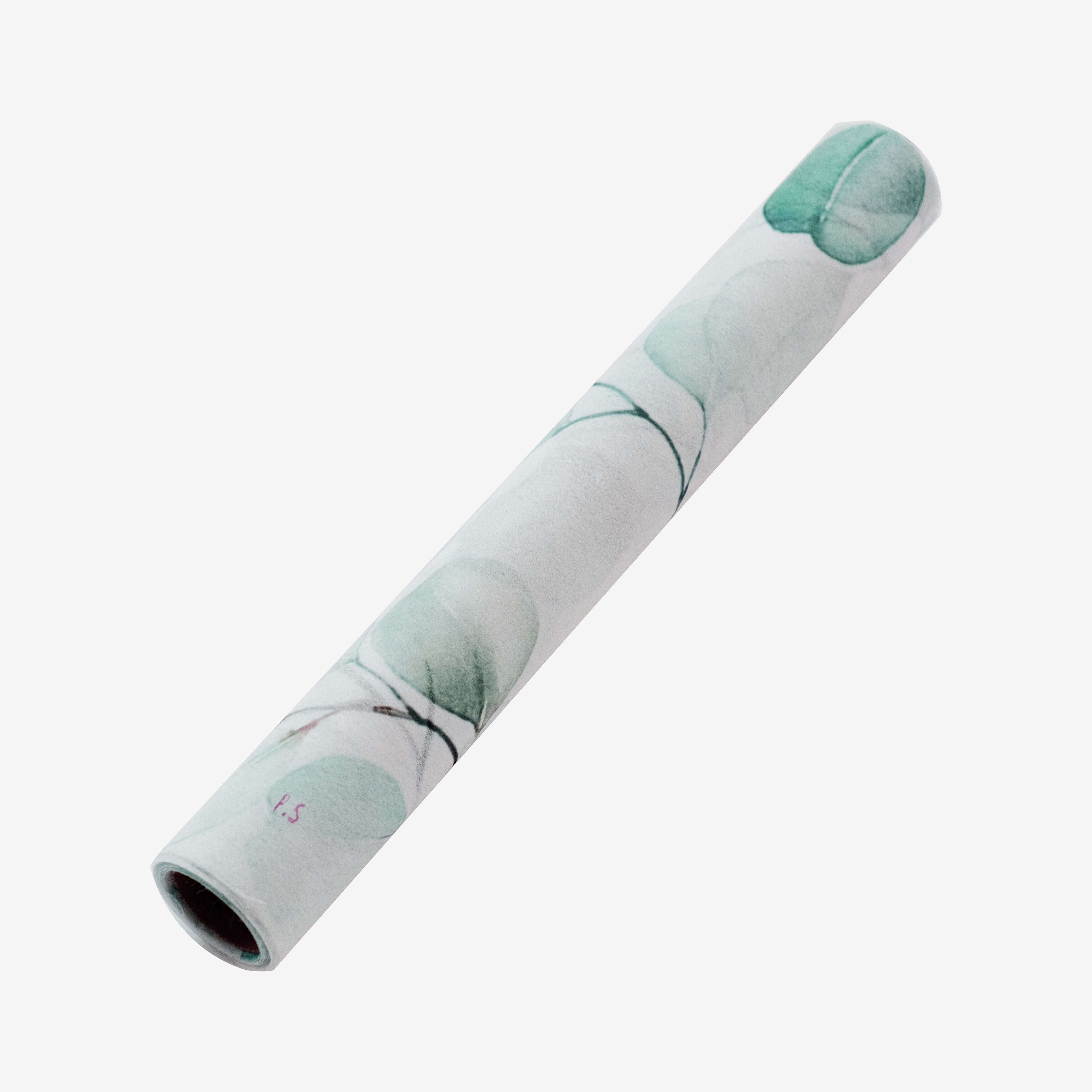 Disposable Table Runner 11"x108" White with Green Eucalyptus Leaves Print - Non-woven Stylish Spring Summer Dining Decor