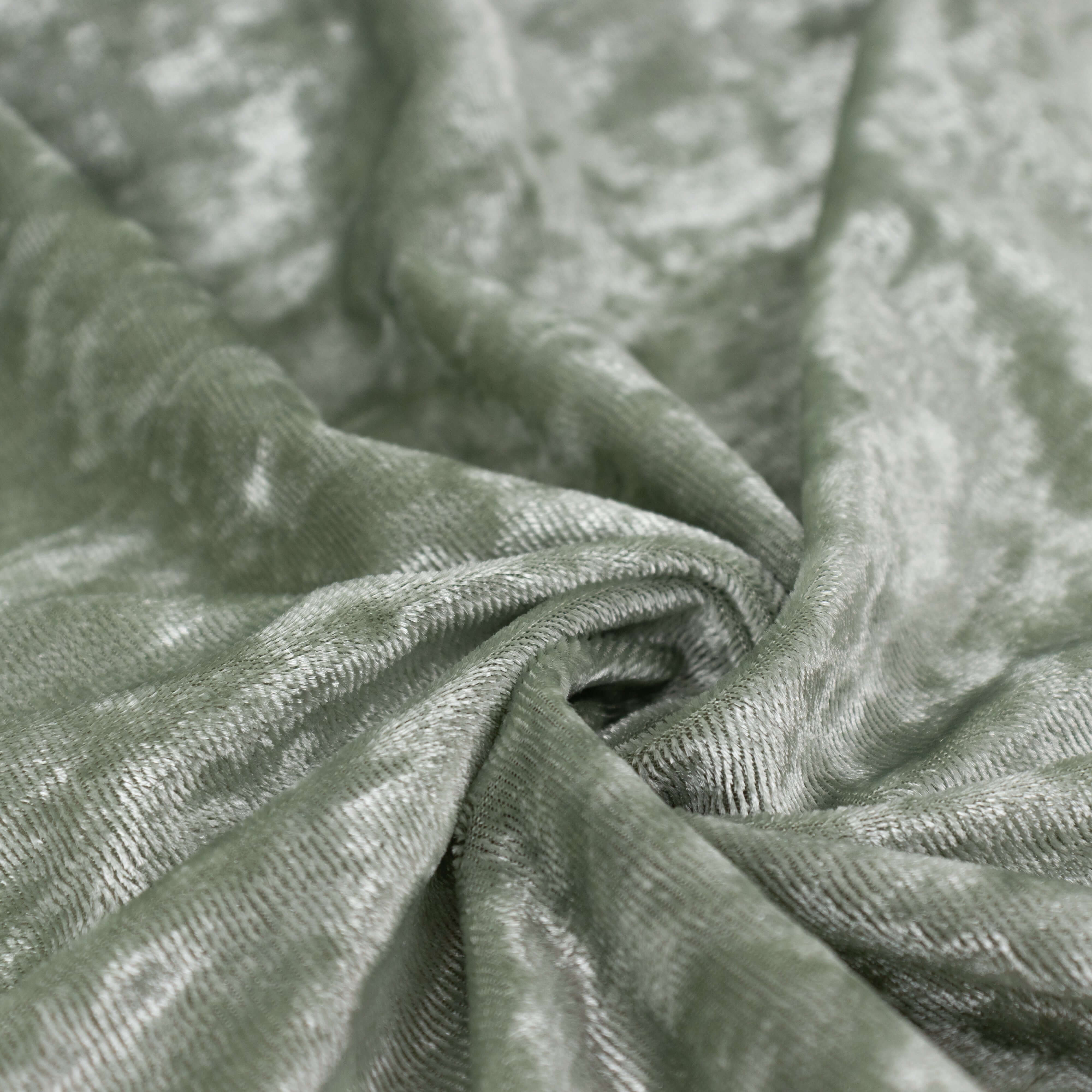 65"x5 Yards Sage Green Crushed Velvet Fabric Bolt, DIY Craft Fabric Roll