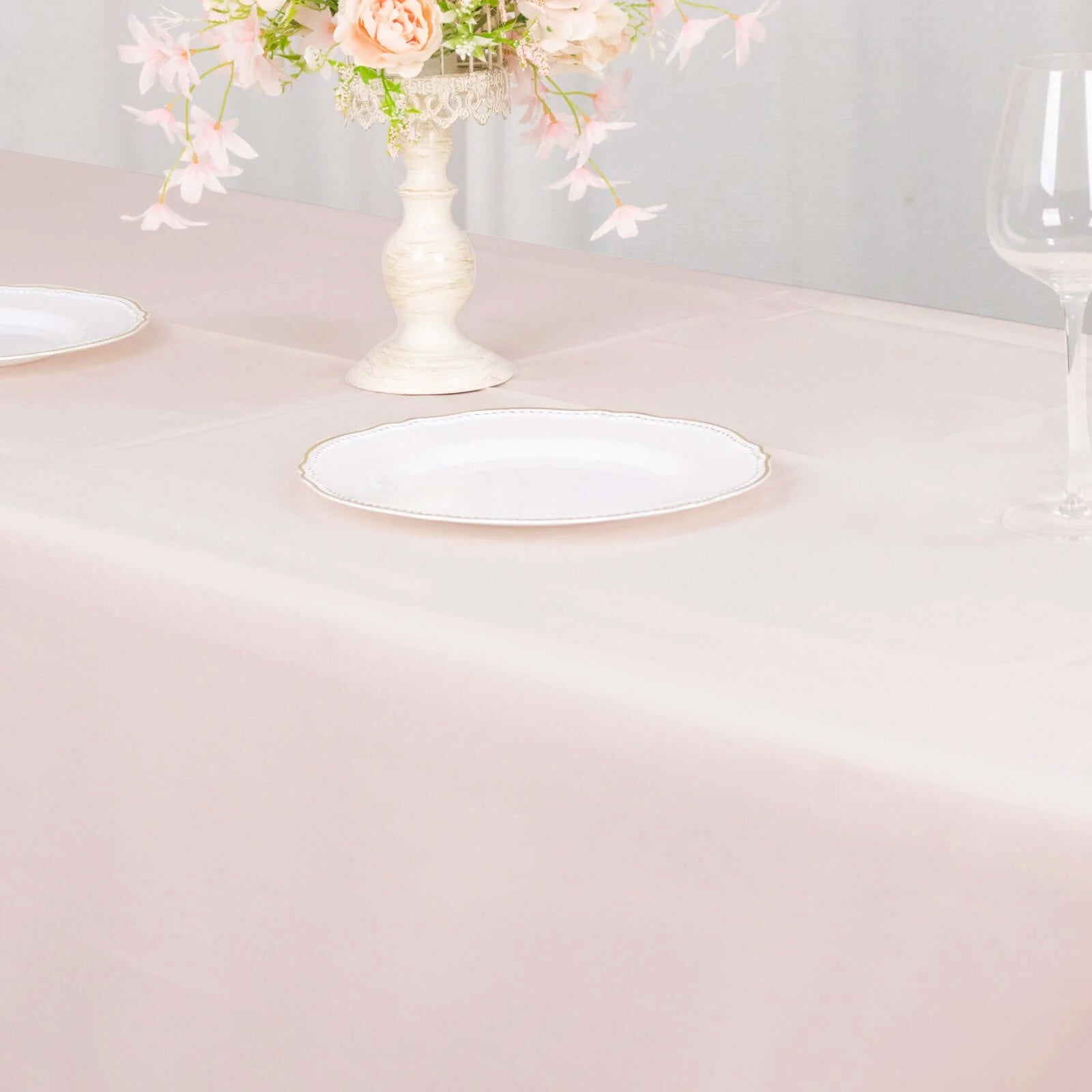 Premium Polyester 60"x102" Rectangle Tablecloth Blush - Durable 220GSM Wrinkle-Resistant Table Cover