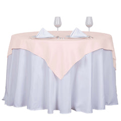 Polyester 54"x54" Table Overlay Square Tablecloth Blush - Wrinkle-Resistant & Durable Table Cover