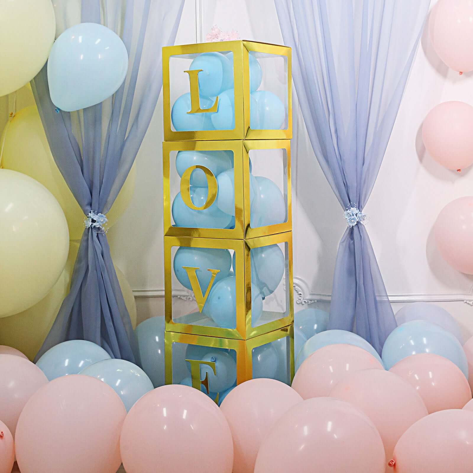 4 Pack 5" Metallic Gold Alphabet Stickers Banner, Customizable Stick on Gold Letters - I