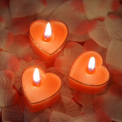 12-Pack Tealight Candles Heart Shaped Design Red - Valentines Decor for Romantic Settings Mini
