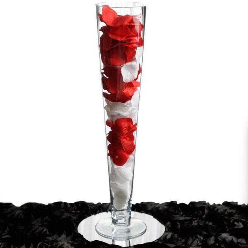 4-Pack Glass Trumpet Vases Clear - Durable Design for Chic Event Displays 28"