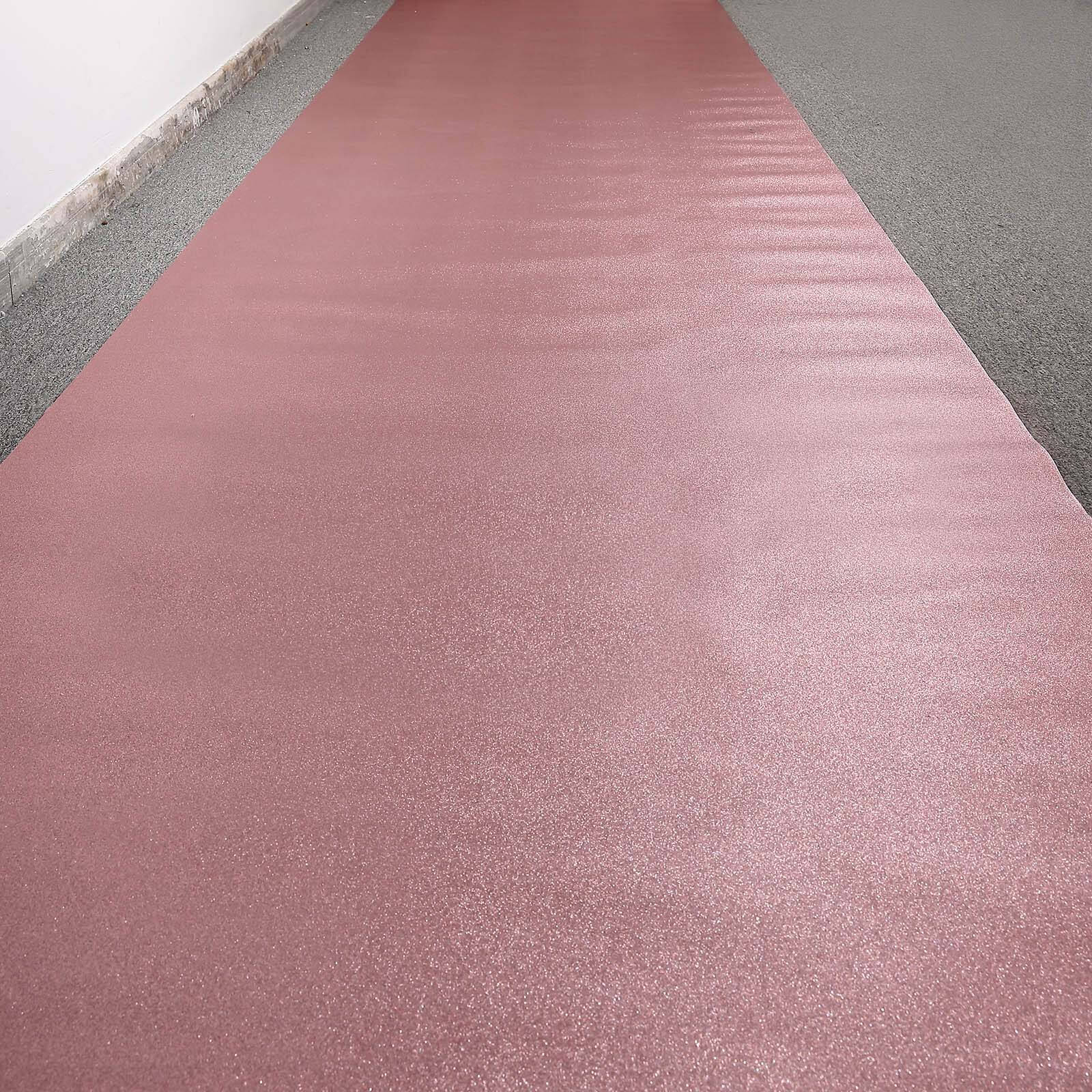 3ftx50ft Rose Gold Sparkle Glitter Wedding Aisle Runner, Non-Woven Red Carpet Runner Prom, Hollywood, Glam Parties