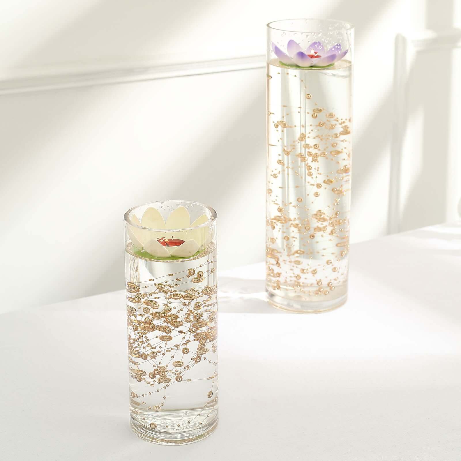 Faux Pearl String Beads Vase Filler - Rose Gold DIY Craft Fishing Line Pearl Chains 100ft