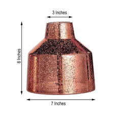 2-Pack Mercury Glass Vases Vessel Design Rose Gold - Stylish Flower Centerpieces for Events 8"