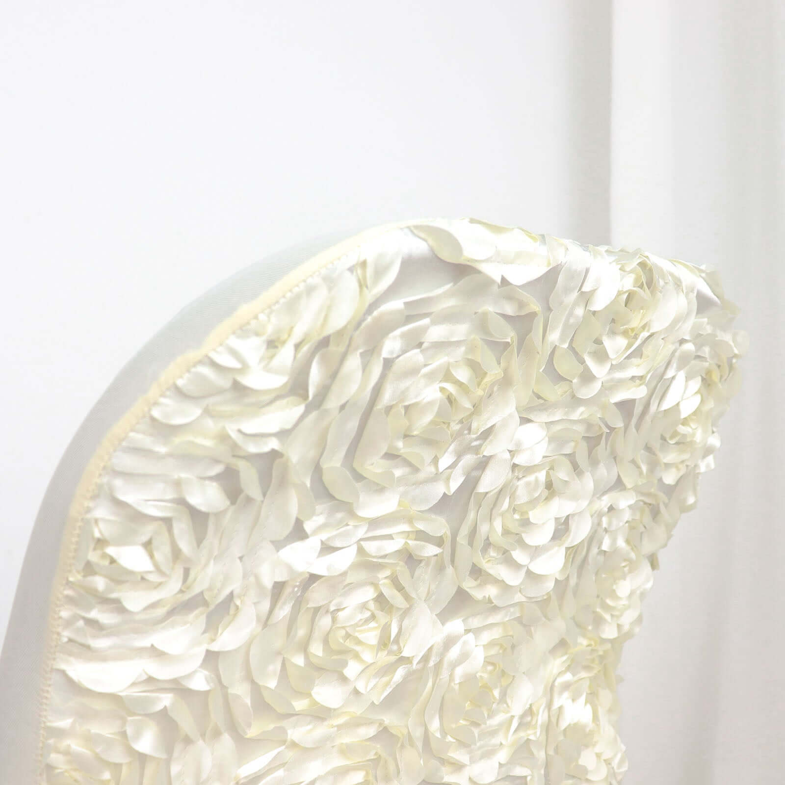 Spandex Chair Cover Ivory for Folding Chairs - Durable Stretch Fitted Slipcover with Satin Rosette Design