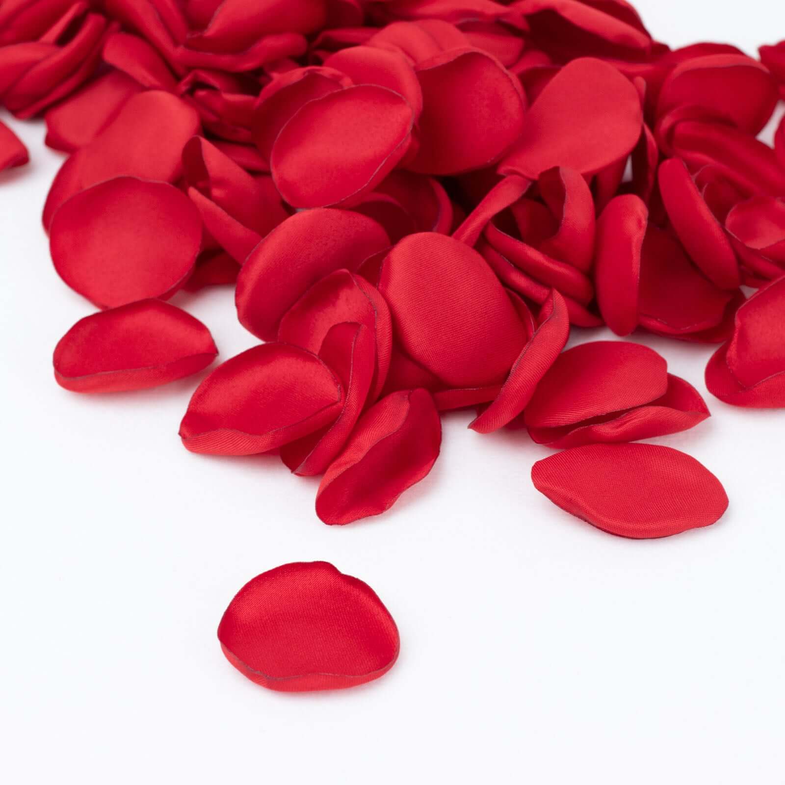 400-Pack Rose Petals Life-Like Flower Confetti Red Matte Silk Round - Perfect for Event Tables 2"