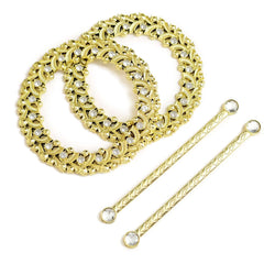 2 Pack 7" Gold Barrette Style Acrylic Crystal Curtain Tie Backs, Round Backdrop Drapery Brooch Holdbacks