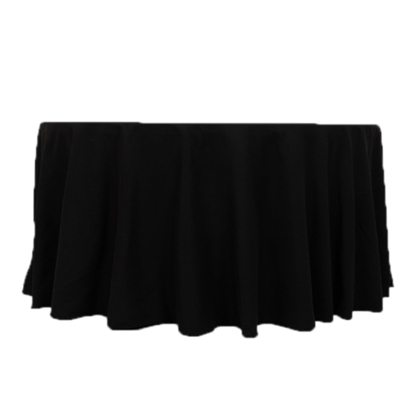 Cotton Blend 120" Round Tablecloth Black - Seamless Wrinkle-Resistant Table Cover