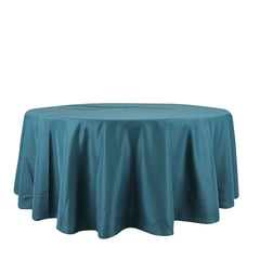 Polyester 108" Round Tablecloth Peacock Teal - Wrinkle-Resistant Table Cover
