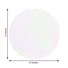 6-Pack Placemats Glitter Design Iridescent Sparkle Round - Non-Slip Decorative Dining Table Mats 13"