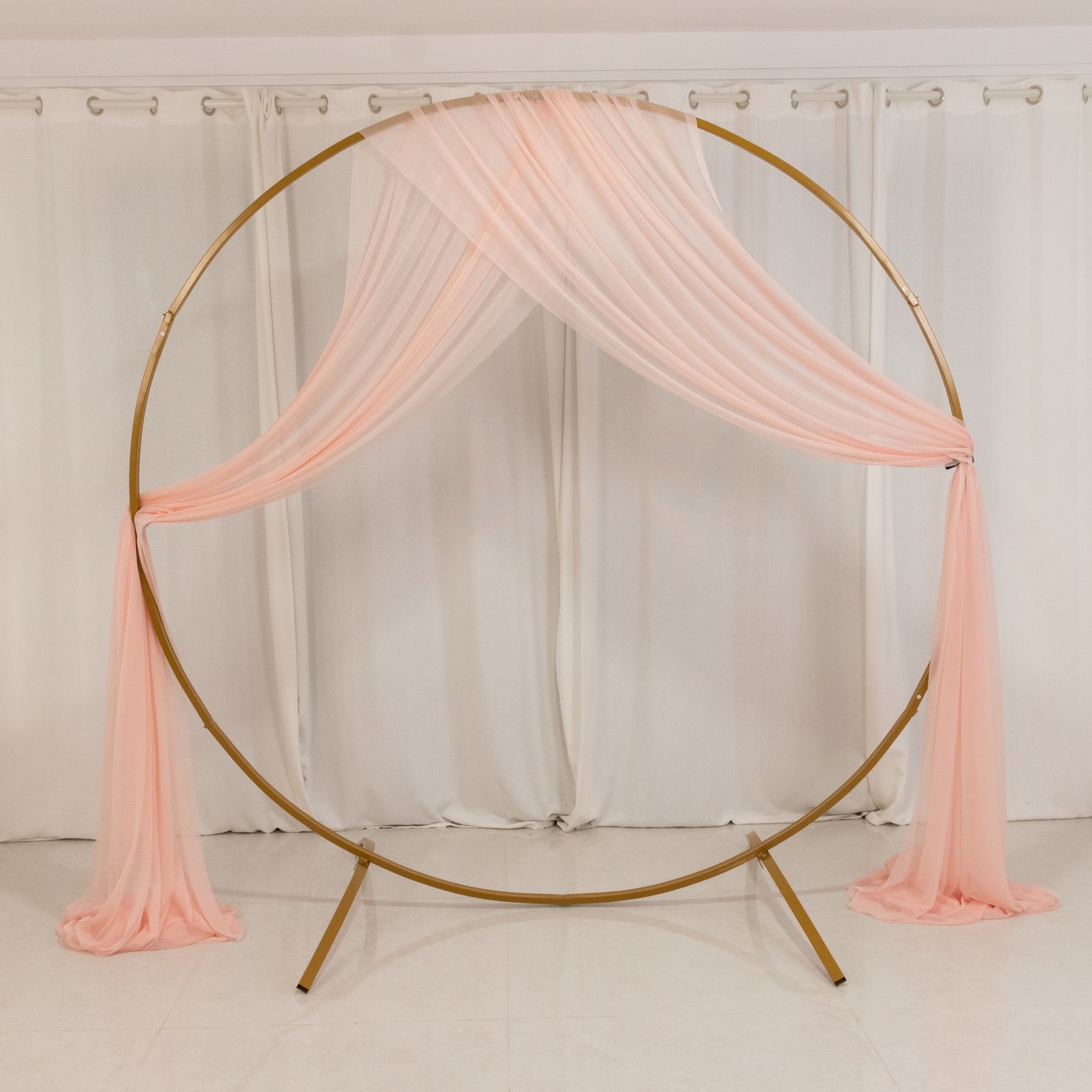Blush Sheer Backdrop Drape – 5ftx32ft Wedding Arch & Ceiling Decor Panel, Wrinkle Free with Soft Shimmer