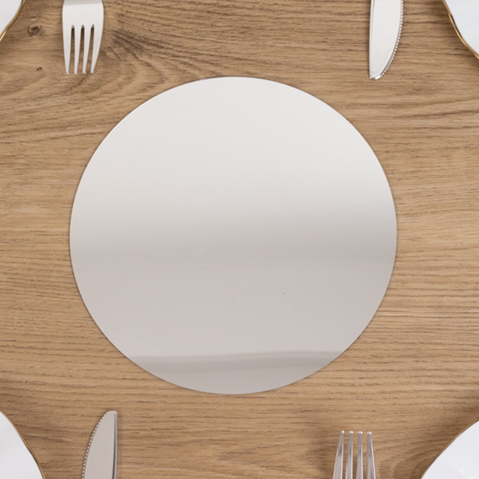 10-Pack Candle Plate Centerpiece Bases Circle Acrylic Mirror Tray Silver Round - Event Decor 8"