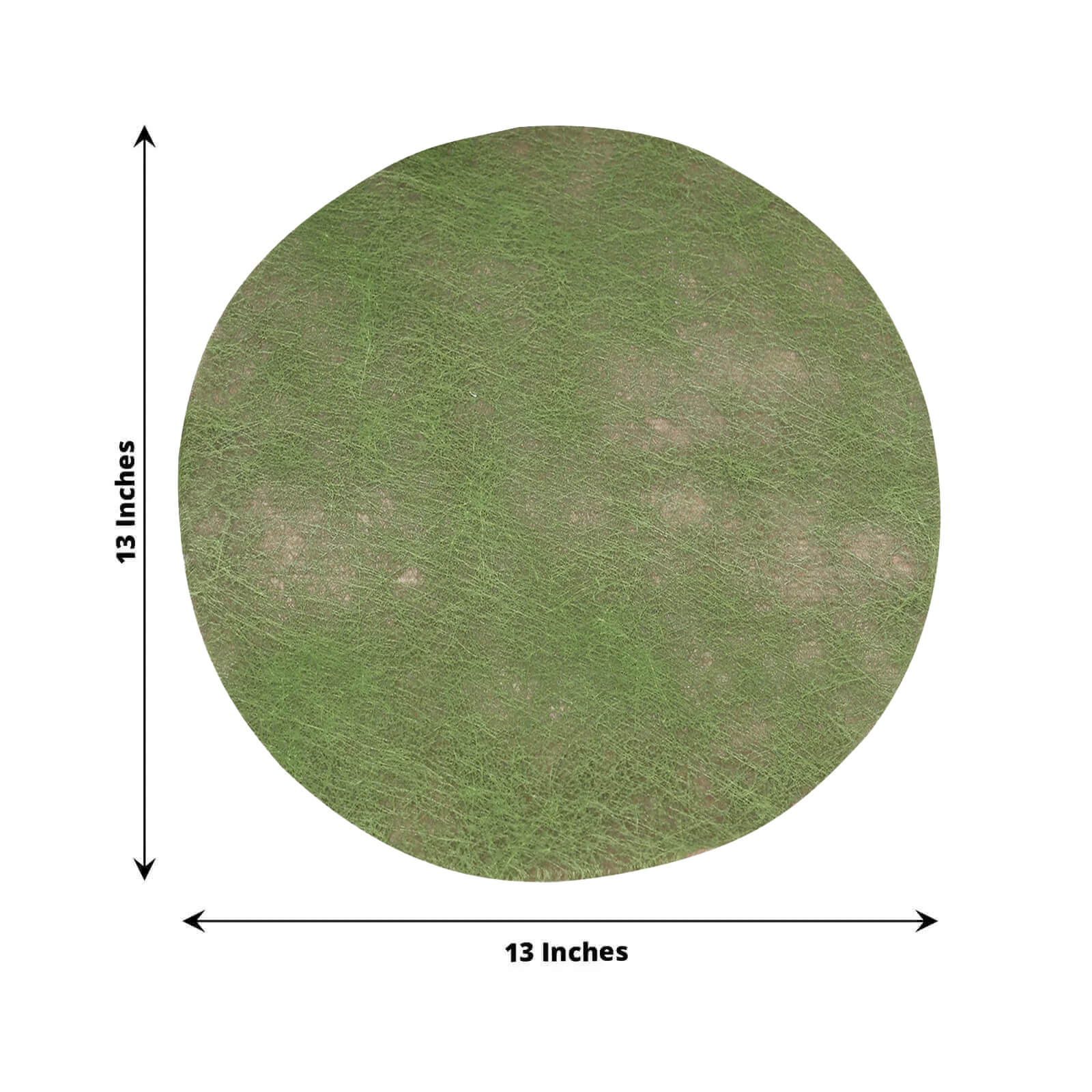 50 Pack Disposable Olive Green Placemats, 13" Non-Woven Mesh Fiber Round Table Mats for Dining & Events