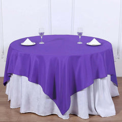 Polyester 70"x70" Table Overlay Square Tablecloth Purple - Wrinkle-Resistant & Durable Table Cover