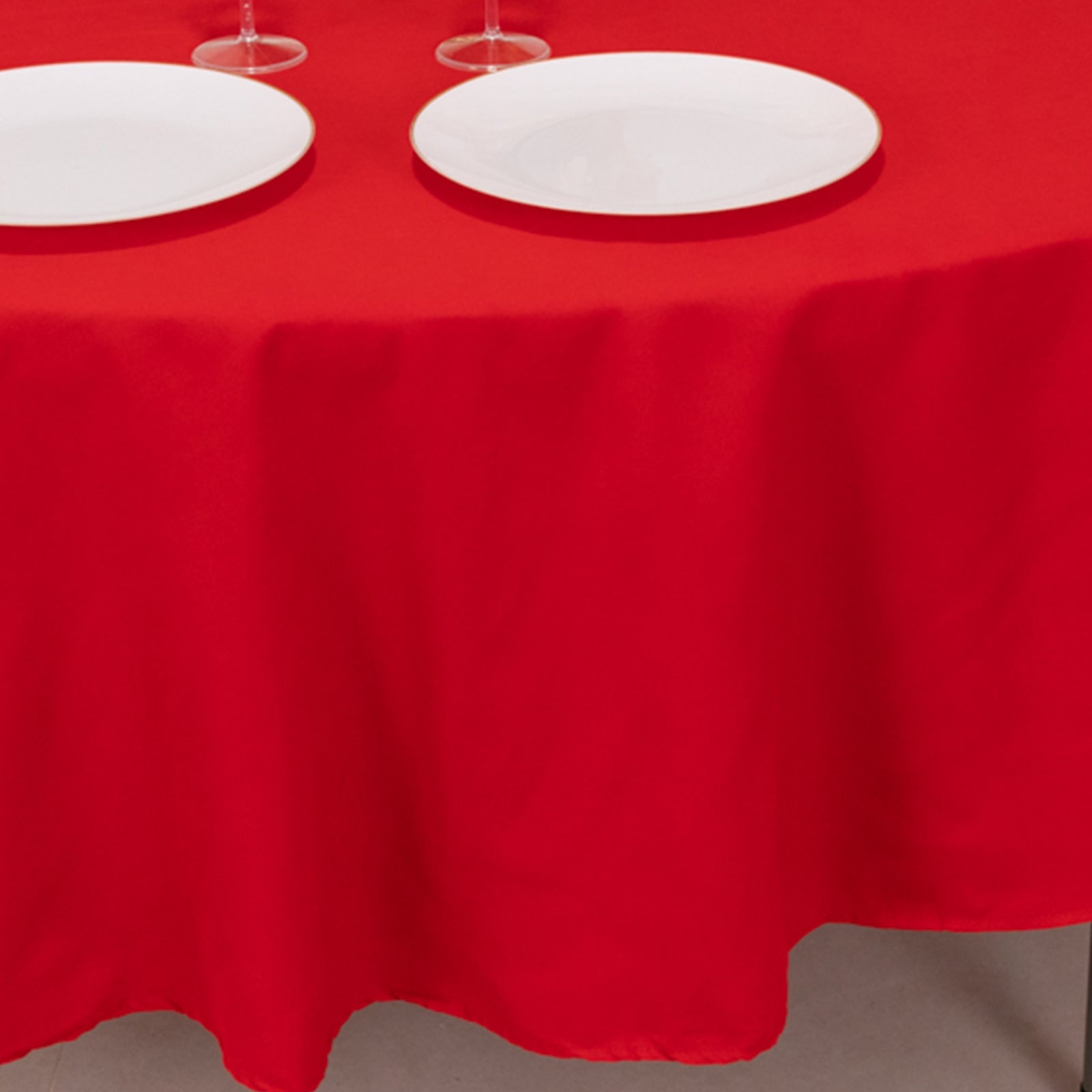 Cotton Blend 90" Round Tablecloth Red - Wrinkle-Resistant Table Cover