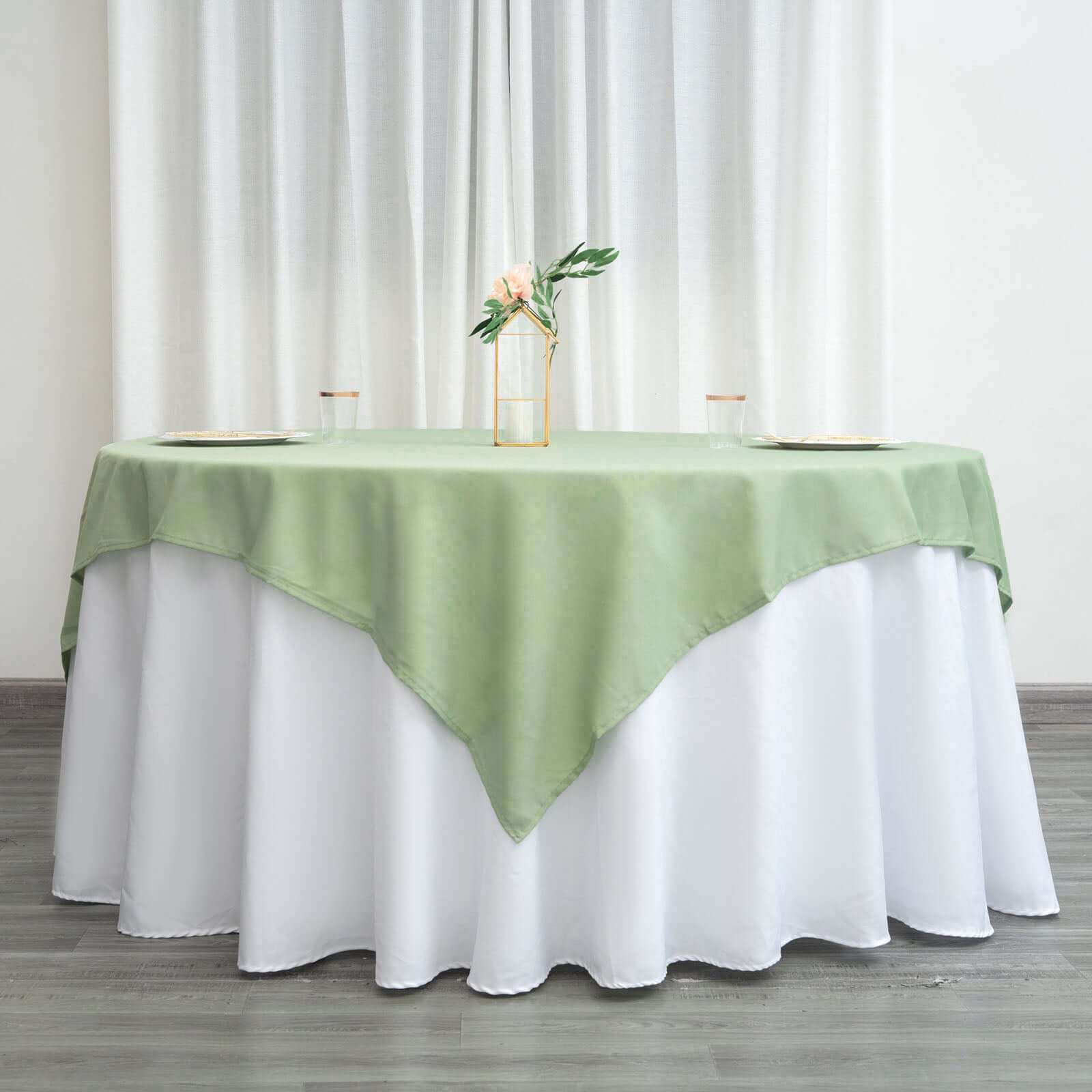 Polyester Square 70"x70" Tablecloth Sage Green - Wrinkle-Resistant & Durable Table Cover