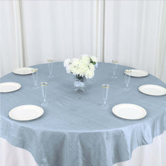 Taffeta 72"x72" Table Overlay Square Tablecloth Dusty Blue - Accordion Crinkle Table Cover