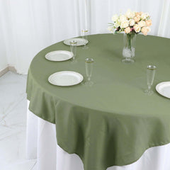 Polyester 70"x70" Table Overlay Square Tablecloth Dusty Sage Green - Wrinkle-Resistant & Durable Table Cover
