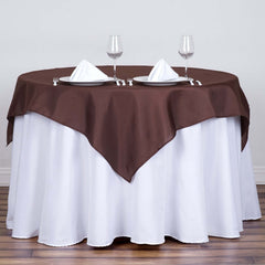 Polyester Square 54"x54" Tablecloth Chocolate - Wrinkle-Resistant & Durable Table Cover